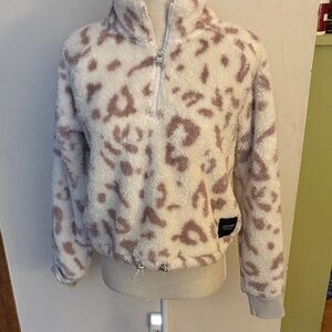 Calvin Klein Performance Kids Fleece Jacket - Cream and Brown